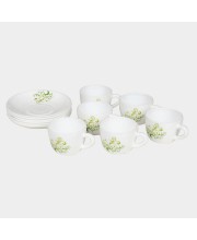 Hitech Sales 120 ml Opalware Cup & Saucer Set Green | Microwave Safe Ceramic Cup | Ideal for Daily Use