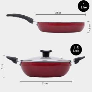 1 L Frypan, 1.5 L Kadhai Non-Stick Cook & Serveware - (M1413)