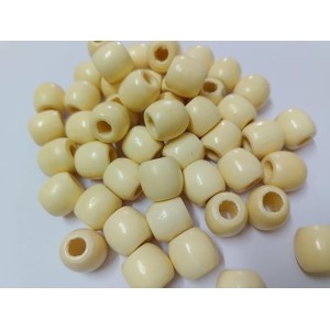 HiTechMArt 100pcs Wooden Beads – 12mm Round Loose Wood Beads for DIY Jewelry Making, Craft Projects, Hair Braiding & Decorations – Smooth Polished Finish (Natural Cream)