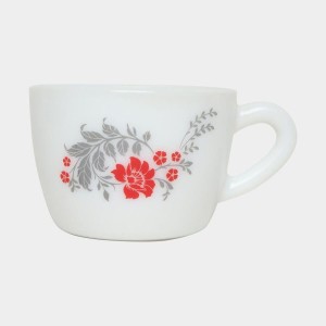 Hitech Sales 130 ml Opalware Cup & Saucer Set Red | Microwave Safe Ceramic Cup | Ideal for Daily Use