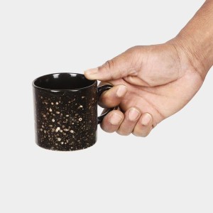 HiTech Sales 120 ml Stoneware Cup Set - Set of 6 (Black) | Durable & Microwave Safe | Ideal for Tea & Coffee