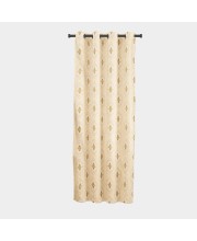 Home Beautiful 5ft. Beige Printed Eyelet Window Curtains - (M2754)