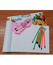 HiTech Sales Wooden Drawing Board with Large Drawing Notebook, 10 Drawing + 1 Writing Pencil 2 Eraser 1 Sharpner one 15 cm Scale one 2 lid Pencil Box Combo at Low Cost for Kids/Students, Girls & Boys