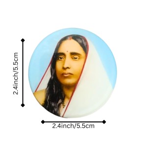 Sri Ramakrishna, Sarada Maa & Swami Vivekananda Photo Fridge Magnet | Round Spiritual Magnet for Home & Office