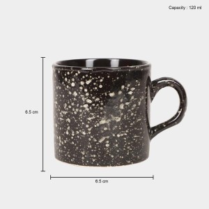 HiTech Sales 120 ml Stoneware Cup Set - Set of 6 (Black) | Durable & Microwave Safe | Ideal for Tea & Coffee