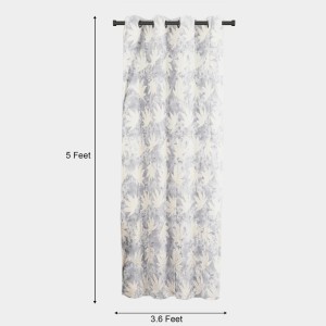 Home Beautiful 5 ft. Light Grey Polyester Curtain - (M2835)