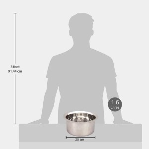 1.6 L Stainless Steel Patila, 20 cm Dia. (Pack of 1)