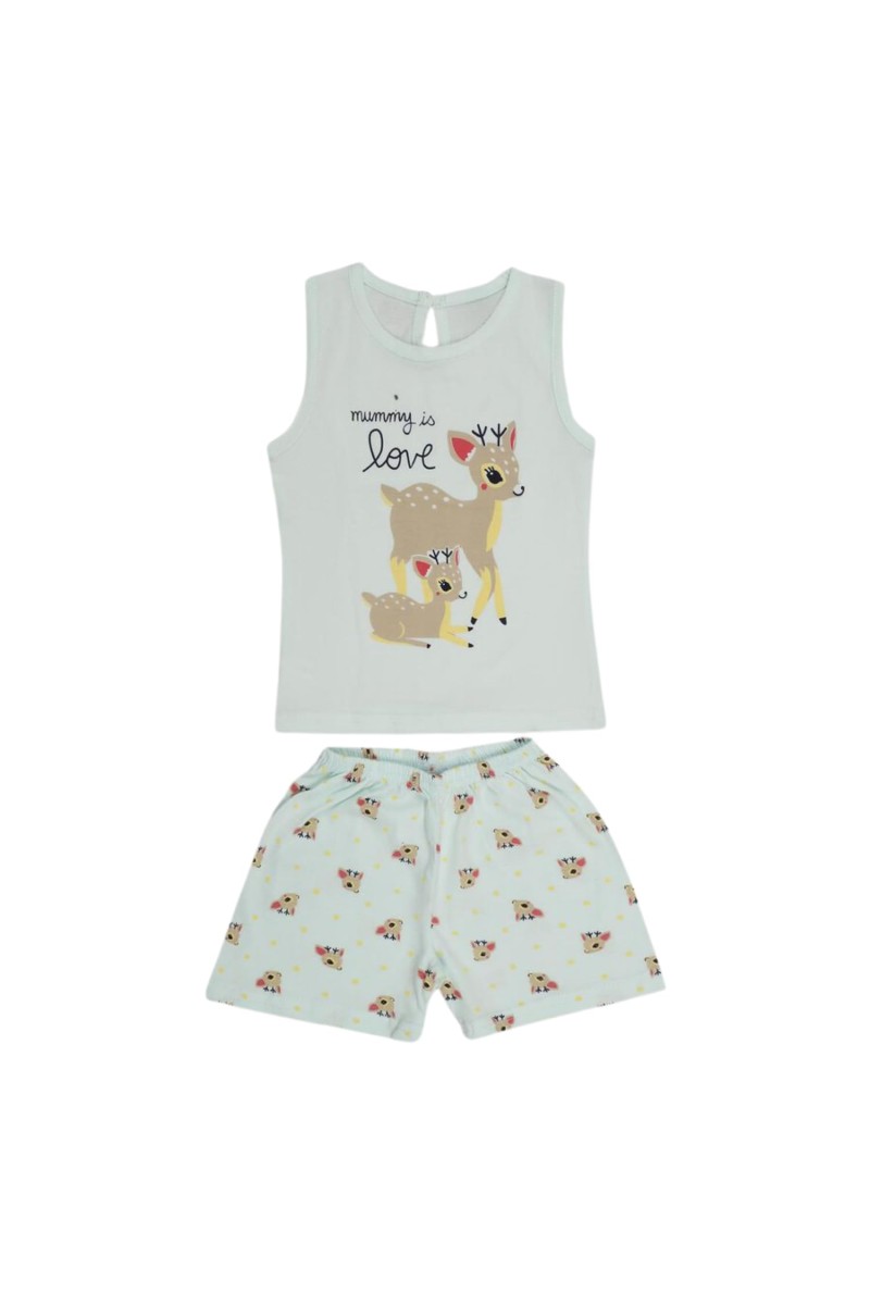Infant Girls' 100% Cotton Short Set – Soft Breathable Summer Outfit for Baby and Toddler Girls, 2-Piece Clothing Set (Light Green, 0-6 Months)