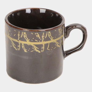 Hitech Sales 120 ml Stoneware Cup Set of 6 Black | Durable & Microwave Safe | Set for Tea/Coffee
