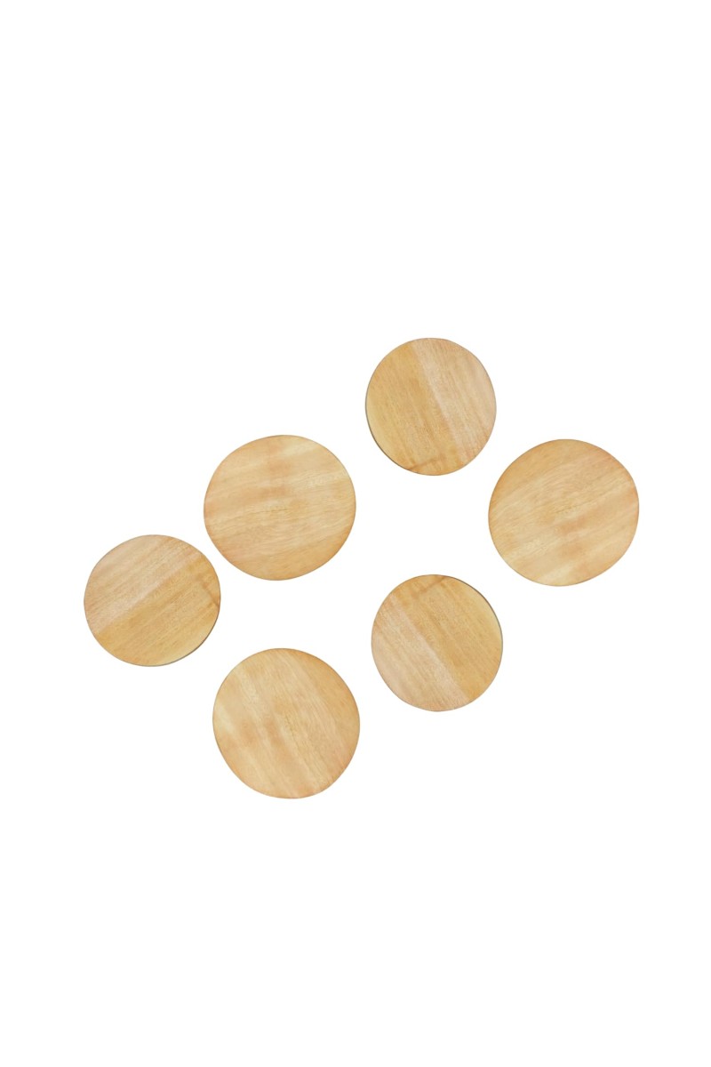 Natural Wooden Lids for Glass Tumblers & Carafes – Airtight Drink Covers & Mini Tray Coasters – Pack of 6| Multipurpose Wooden Lid Coaster Combo for Home & Kitchen (6)