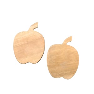 Apple Shape Wooden coaters – Natural Wooden MDF Shapes for DIY Crafts, Painting, Resin Art & Decoration (Pack of 2)