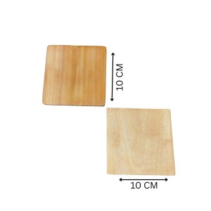 Natural Wooden Square Lid for Glass Tumblers and Carafes – Airtight Drink Cover Pack of 6| Multipurpose Wooden Lid Coaster Combo for Home & Kitchen (6)