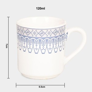 Hitech Sales 120 ml Stoneware Cup Set of 6 Blue | Durable & Microwave Safe | Set for Tea/Coffee Elegant Design