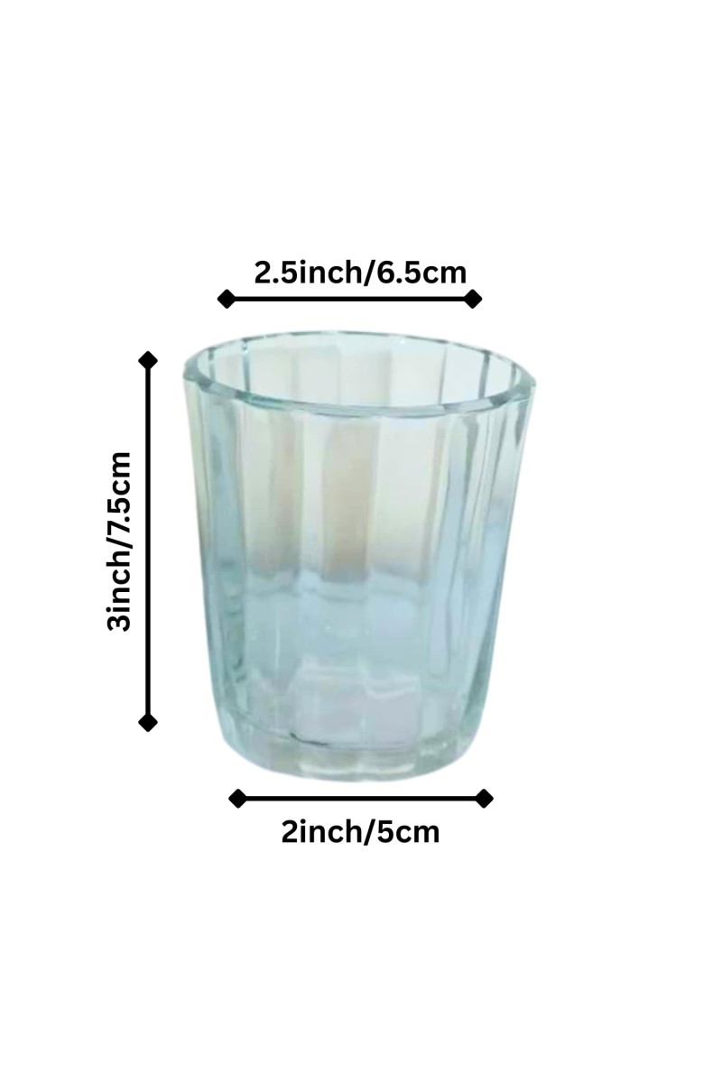 Small Tea Glass Set of 4 | Chai, Milk & Coffee Drinking Glasses | Clear Transparent Durable Glass Tumblers for Home, Kitchen & Office Use