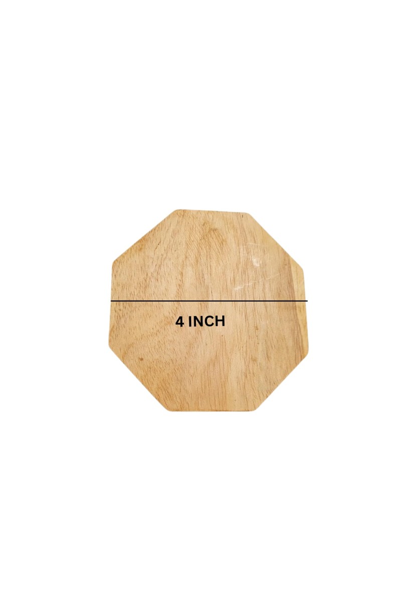 Wooden Coasters Set of 5 with Holder – Natural Wood Tea & Coffee Coaster Set, Heat Resistant Table Protection for Home, Office & Dining