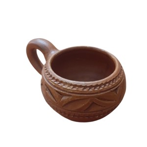 Handcrafted Clay Tea Cup Natural Terracotta Mug Eco-Friendly Pottery Hand Made Kulhad (Set of 4)