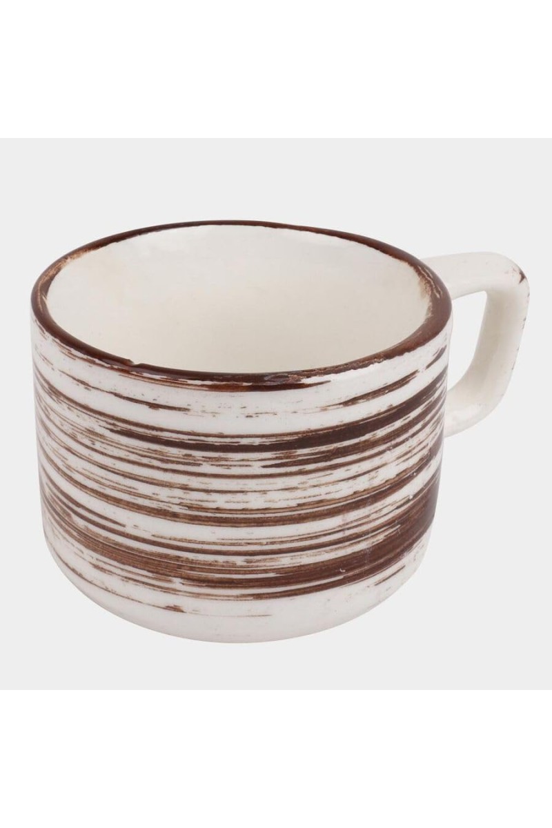 Hitech Sales 120 ml Stoneware Cup White | Microwave Safe Ceramic Cup | Ideal for Daily Use