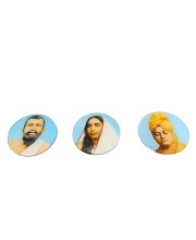 Sri Ramakrishna, Sarada Maa & Swami Vivekananda Photo Fridge Magnet | Round Spiritual Magnet for Home & Office