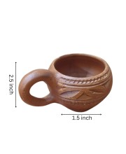 Handcrafted Clay Tea Cup Natural Terracotta Mug Eco-Friendly Pottery Hand Made Kulhad (Set of 4)
