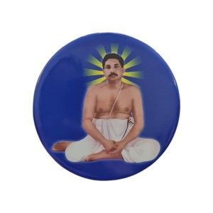 Stainless Steel Round Anukul Chandra Thakur Fridge Magnet | Devotional & Decorative Refrigerator Magnet for Home & Office | Pack of 1