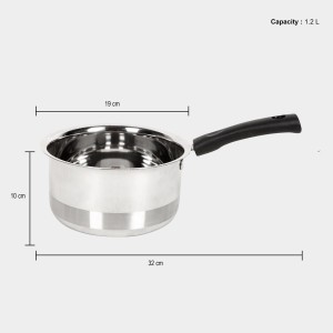1.2 L Steel Saucepan 1 9 cm Dia. (Pack of 1)