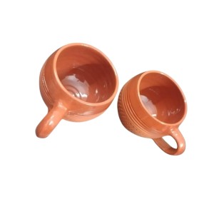 Terracotta Tea Cups with Handle (Set of 2) | Handcrafted Clay Kulhad Cups | Eco-Friendly Traditional Tea & Coffee Cups.