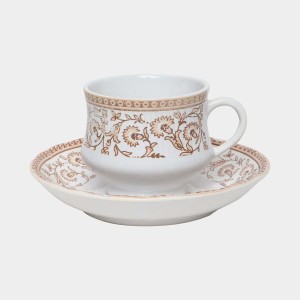 Hitech Sales 160 ml Stoneware Cup & Saucer Set White | Microwave Safe Ceramic Cup | Ideal for Daily Use