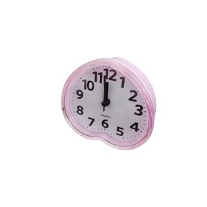 Cute Pink Heart-Shaped Quartz Alarm Clock – 3.48 Inch Silent Analog Desk for Kids, Travel & Bedroom Decor