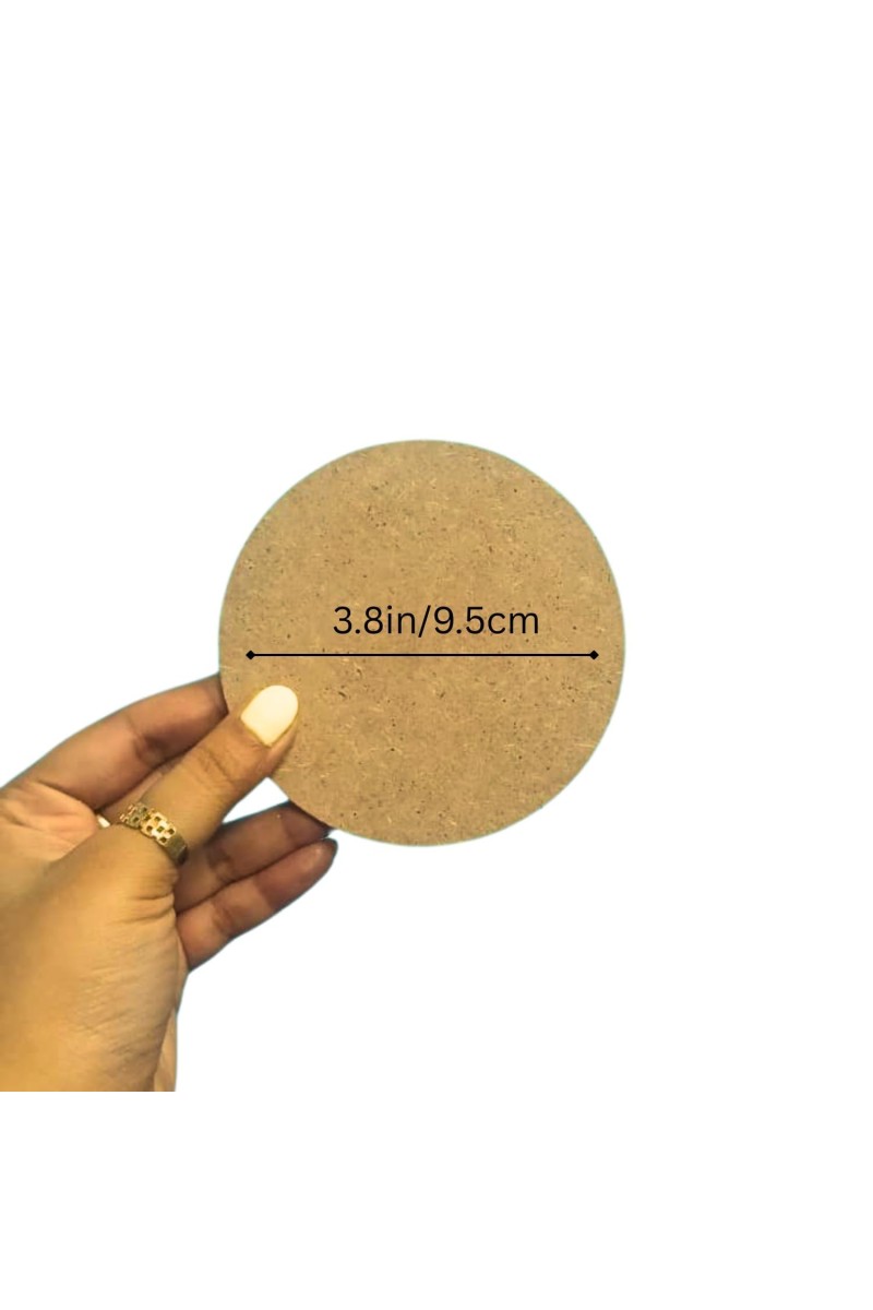 3mm MDF Board 4inch Round Cutouts for Arts & Crafts, Smooth Unfinished Wood Circles for Painting, DIY Crafts, Laser Cutting & Engraving (Pack of 4)