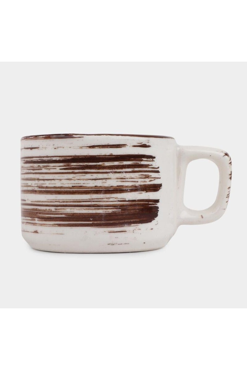 Hitech Sales 120 ml Stoneware Cup White | Microwave Safe Ceramic Cup | Ideal for Daily Use