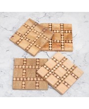 Modern Brown Wooden Tea Coasters – Set of 4 | Stylish Tabletop Drink Mats for Cups, Mugs & Glasses | Handcrafted Wooden Coaster Set for Home & Office Décor Modern Brown Wooden Tea Coasters – Set of 4 | Stylish Tabletop Drink Mats for Cups, Mugs & Glasses | Handcrafted Wooden Coaster Set for Home & Office Décor