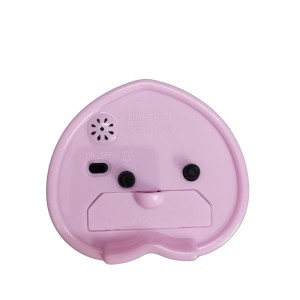Cute Pink Heart-Shaped Quartz Alarm Clock – 3.48 Inch Silent Analog Desk for Kids, Travel & Bedroom Decor