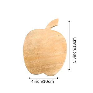 Apple Shape Wooden coaters – Natural Wooden MDF Shapes for DIY Crafts, Painting, Resin Art & Decoration (Pack of 2)