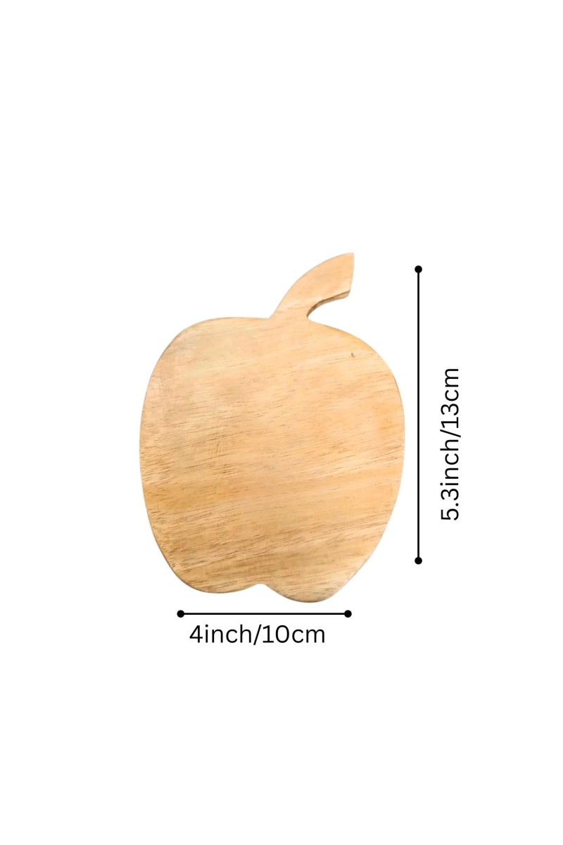 Apple Shape Wooden coaters – Natural Wooden MDF Shapes for DIY Crafts, Painting, Resin Art & Decoration (Pack of 2)