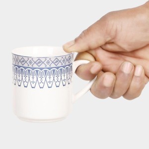 Hitech Sales 120 ml Stoneware Cup Set of 6 Blue | Durable & Microwave Safe | Set for Tea/Coffee Elegant Design