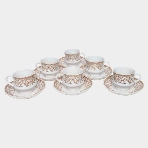 Hitech Sales 160 ml Stoneware Cup & Saucer Set White | Microwave Safe Ceramic Cup | Ideal for Daily Use