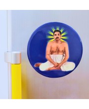 Devotional Saint Guru Round Fridge Magnet Set | Religious Refrigerator Magnets for Home, Office & Temple Decor Set (4 Pieces)