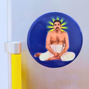 Devotional Saint Guru Round Fridge Magnet Set | Religious Refrigerator Magnets for Home, Office & Temple Decor Set (2 Pieces)