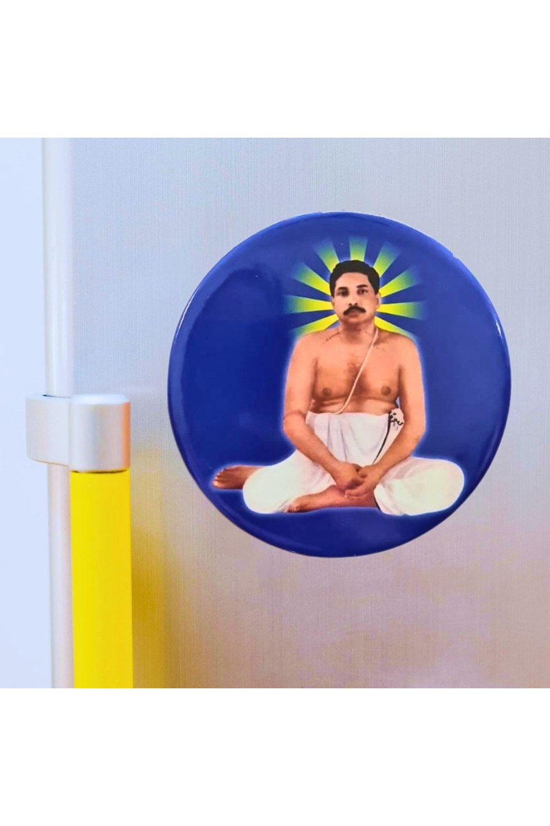 Devotional Saint Guru Round Fridge Magnet Set | Religious Refrigerator Magnets for Home, Office & Temple Decor Set (4 Pieces)