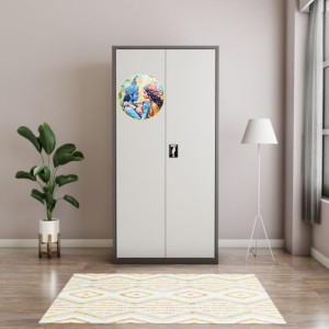 Stainless Steel Round Radha Krishna Fridge Magnet | Devotional & Decorative Refrigerator Magnet for Home & Office | Premium Finish | Pack of 4 (4)