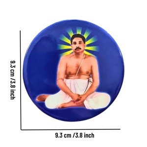 Devotional Saint Guru Round Fridge Magnet Set | Religious Refrigerator Magnets for Home, Office & Temple Decor Set (2 Pieces)