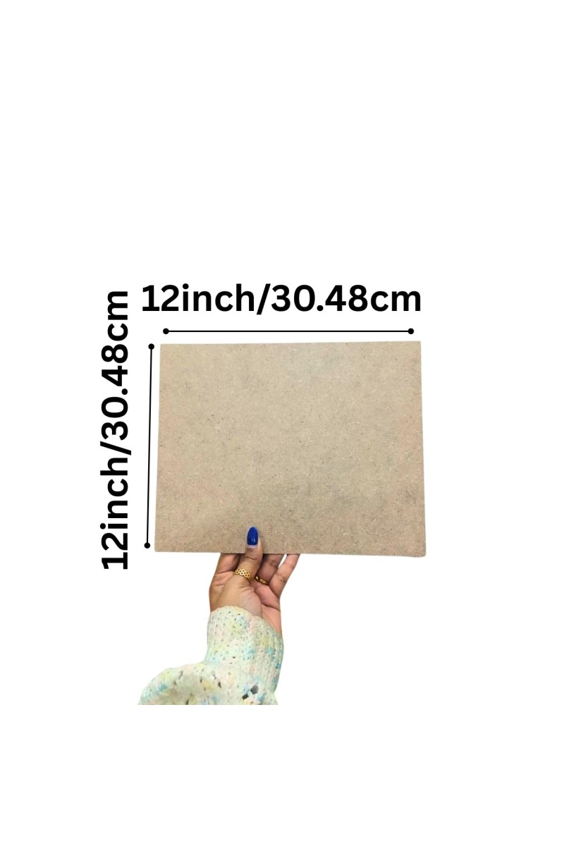 MDF Board Sheet 3 mm for Arts & Crafts | Premium MDF Wood Sheets for Painting, Resin Art, Mandala, Pyrography & Decoupage | 12 x 12 Inch | Pack of 10 (12x12)