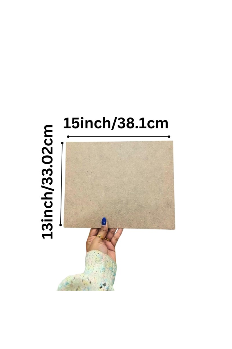 MDF Board Sheets 3 mm for Arts & Crafts | Premium Plain MDF Wood Sheets for Painting, Resin Art, Mandala, Pyrography, Decoupage & DIY Projects | 13 x 15 Inch | Pack of 10 (13x15)
