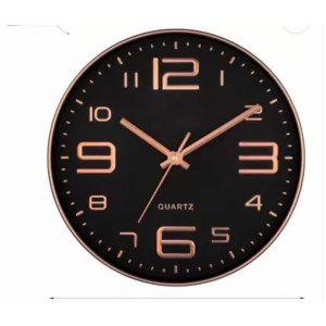 Hitech Sales Modern Classic Quartz Stylish Analog 25 Cm Decorative WallClock Battery Operated Round Easy to Read for Living Room Bedroom Office Kitchen School