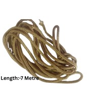 HiTechMart Golden Braided Nylon Rope – Durable, Heavy-Duty Multipurpose Cord for DIY Crafts, Decoration, Outdoor, and Industrial Use – Strong & Flexible Twisted Rope – 7 Metre Length