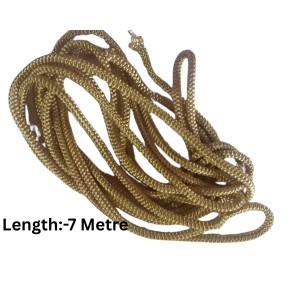 HiTechMart Golden Braided Nylon Rope – Durable, Heavy-Duty Multipurpose Cord for DIY Crafts, Decoration, Outdoor, and Industrial Use – Strong & Flexible Twisted Rope – 7 Metre Length