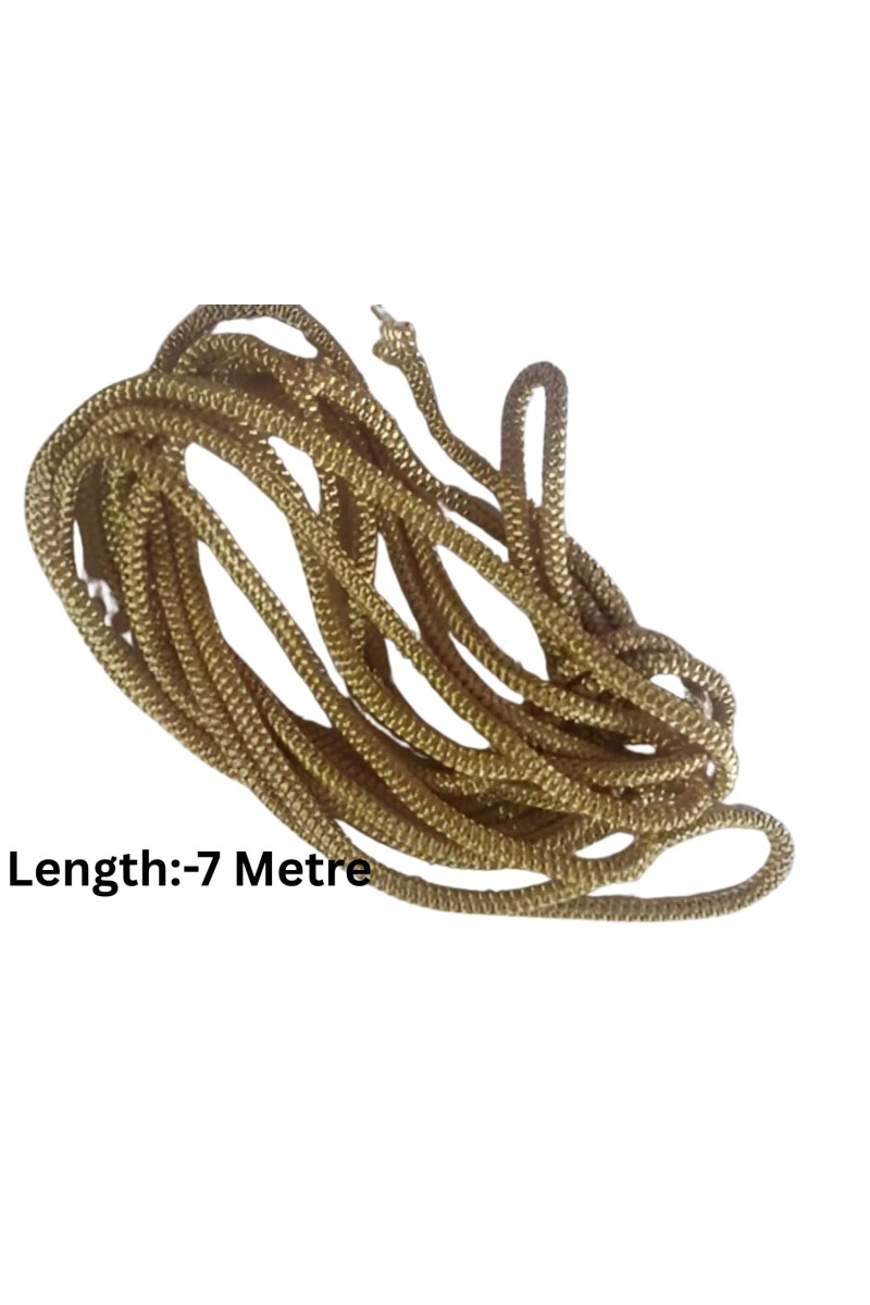 HiTechMart Golden Braided Nylon Rope – Durable, Heavy-Duty Multipurpose Cord for DIY Crafts, Decoration, Outdoor, and Industrial Use – Strong & Flexible Twisted Rope – 7 Metre Length