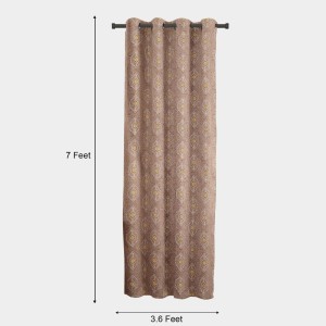 Home Beautiful 7ft. Brown Printed Eyelet Curtains - (M2760)