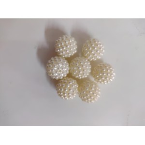 HiTechMart 10mm Round Dotted Ball Shaped Creamy White Pearl Plastic Beads for Jewelry, Arts & Crafts, Embroidery, Bracelets - Women, Girls & Kids. (Pack of 100)