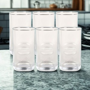 6-Piece Clear Glass Tumbler Set – 6 oz Drinking Glasses for Water, Juice, Soda & Cocktails